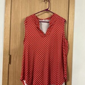 Alife Red and White Polka Dot Blouse